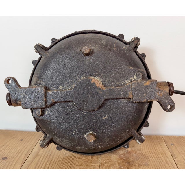 Industrial Black Cast Iron Ceiling Light from Elektrosvit, 1960s For Sale - Image 11 of 15