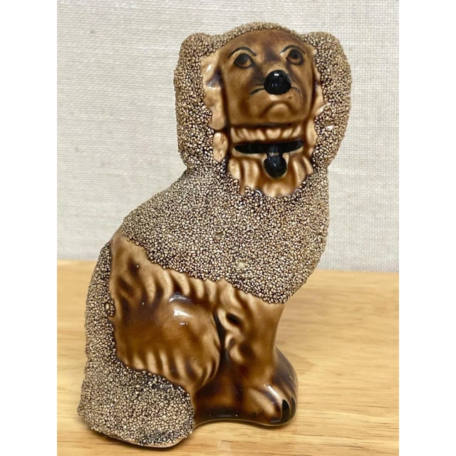 1950s Diminutive Bennington Style Rockingham-Glazed Figures of Seated Poodles - A Pair For Sale - Image 9 of 12