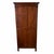 French provincial walnut vitrine cabinet with black chicken wire mesh. It is a charming French-made display cabinet...