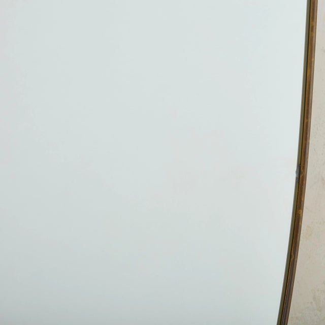 Metal Italian Brass Shield Shape Wall Mirror No. 08, 1970s For Sale - Image 7 of 10