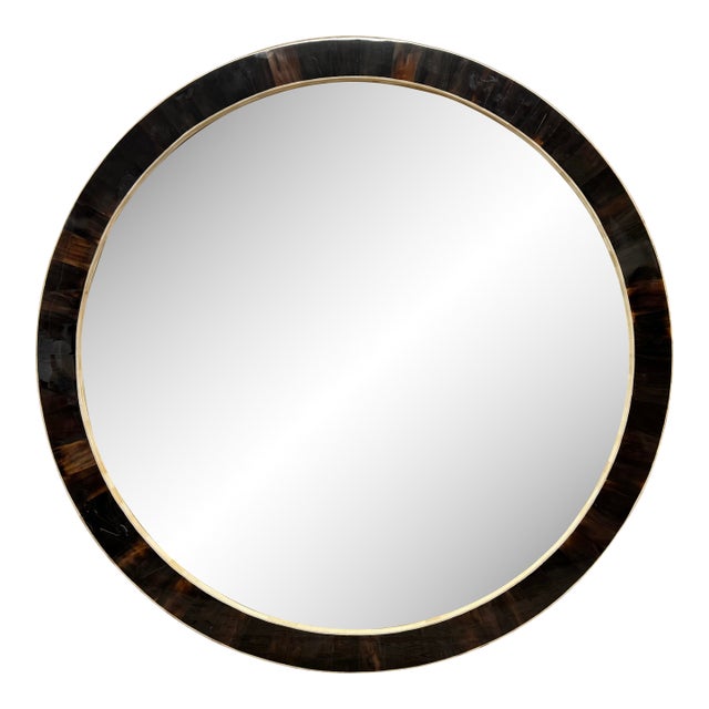 Williams Sonoma Horn + Bone Mirror For Sale