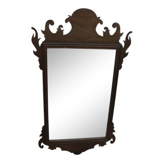 18th Century Style American Chippendale Mahogany Wall Mirror For Sale