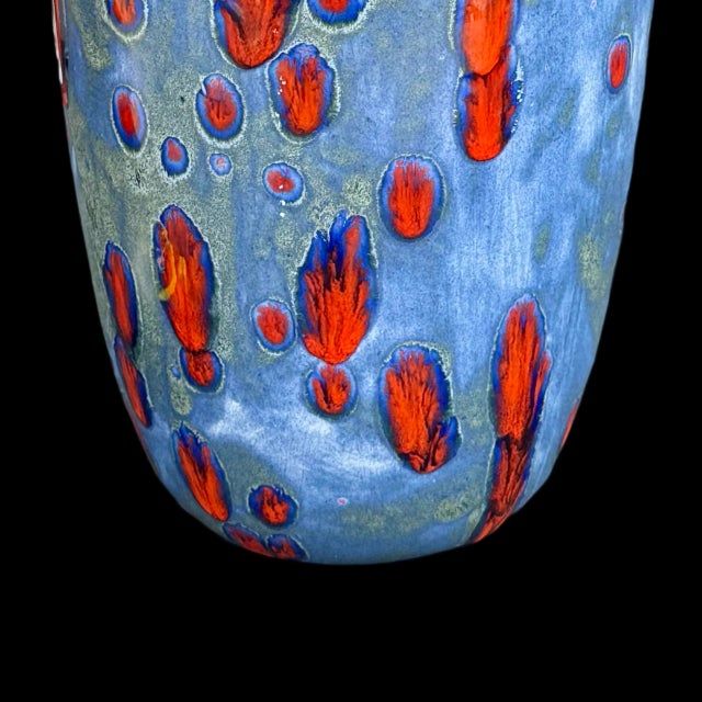 Early 21st Century Vintage Studio Art Abstract Pottery Drip Glaze Multicolor Ceramic Vase, Signed For Sale - Image 5 of 7