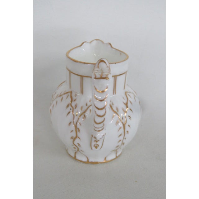 Mid 20th Century White Porcelain Ceramic Small Creamer Milk Jug With Gold Gilt Trim Details For Sale - Image 15 of 15
