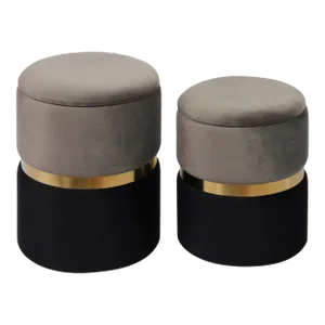 Gigi Grey Storage Ottomans - Set of 2