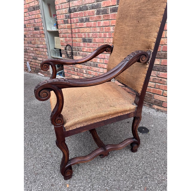Wood French Louis XIII Armchair Ready for Your Fabric For Sale - Image 7 of 12