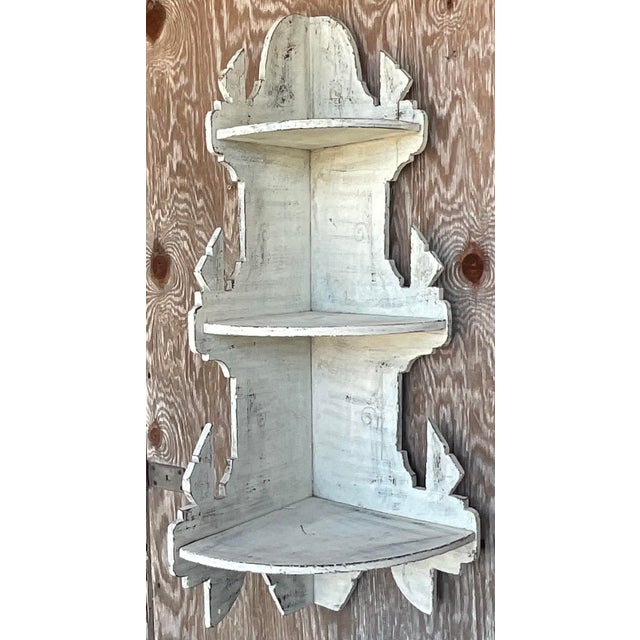 Bring a touch of rustic charm to your space with our Vintage Boho Primitive Corner Wall Shelf. Inspired by American...