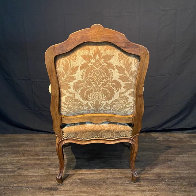 French Louis XV Carved Armchairs With Cut Velvet Mohair -Set of 4 For Sale - Image 12 of 16