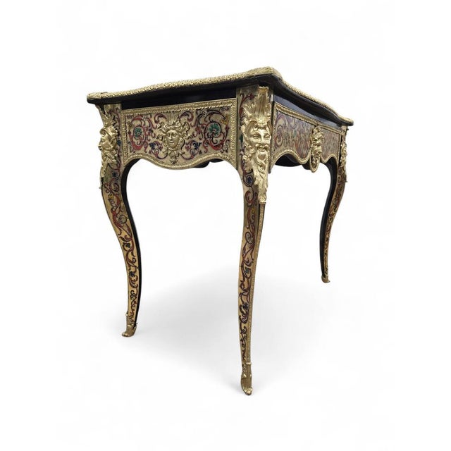 French Boulle Style with Marquetry and Gilt Side Table, 1800 For Sale - Image 11 of 13