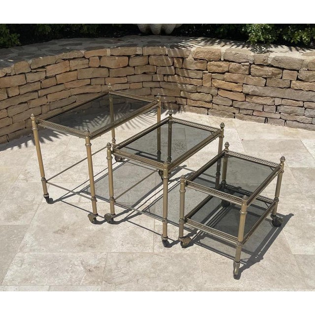 Nesting Tables from Maison Jansen, Set of 3 For Sale - Image 13 of 13