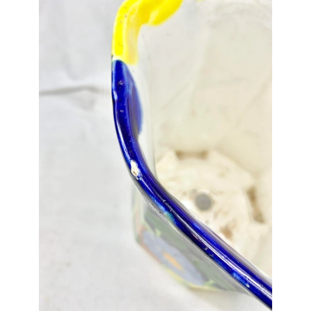 Ceramic Vintage Colorful Mexican Floral Planter For Sale - Image 7 of 13