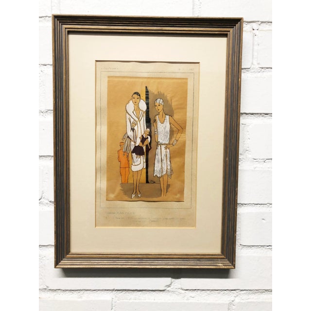 Ornamental & Decorative Materials 1927 "Tres Parisien" Jean Patau French Fashion Pochoir, Framed For Sale - Image 7 of 7