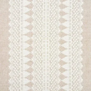 Schumacher Wentworth Embroidery Fabric in Natural