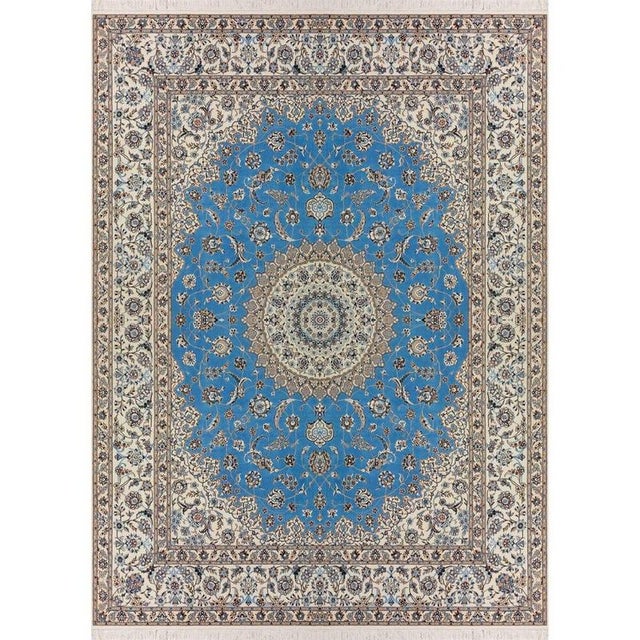 Hand-Knotted Nain Rug in Wool and Silk For Sale - Image 5 of 5