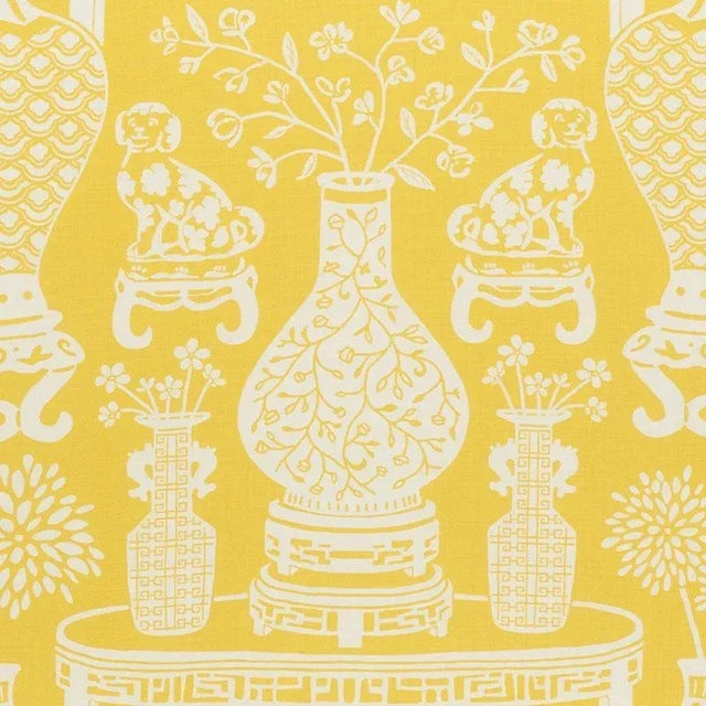 Sample - Schumacher Hellene Fabric in Yellow For Sale