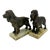 Pair of Mid Century Modern Dog Book Ends on Onyx Bases For Sale