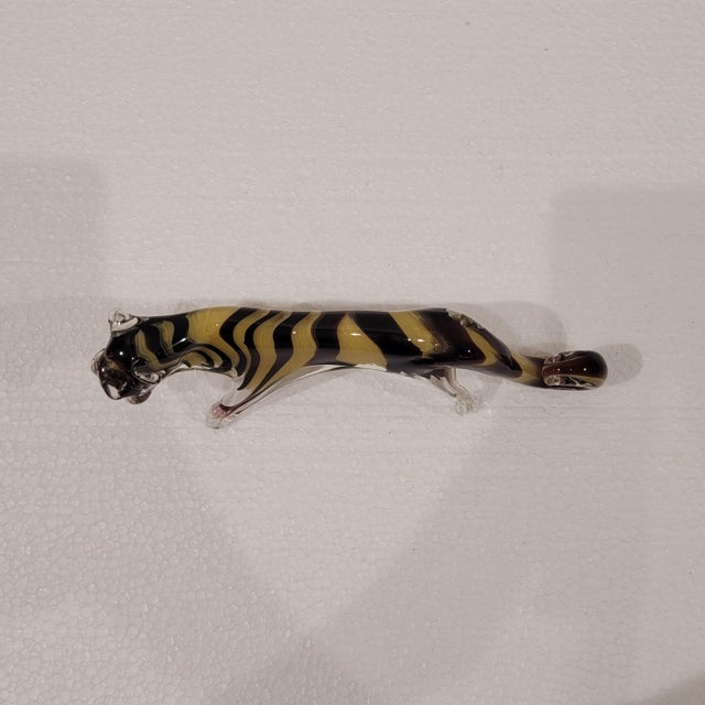 20th Century Tiger Figurine in Murano Glass, Italy, 1970s For Sale - Image 12 of 13