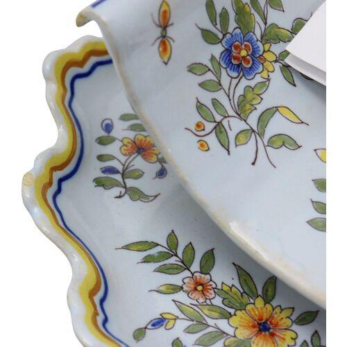 Ceramic Antique French Faience Asparagus Server with Coat of Arms For Sale - Image 7 of 10