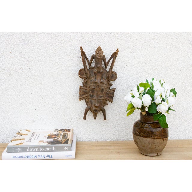Brown The Guardian, Vintage African Mask For Sale - Image 8 of 8