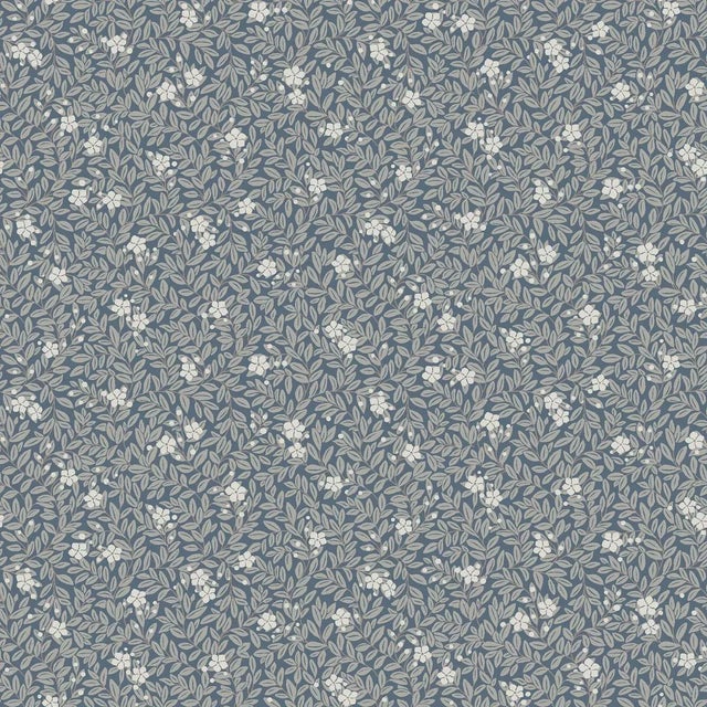 SAMPLE - Boråstapeter Myrten Wallpaper In Slate For Sale