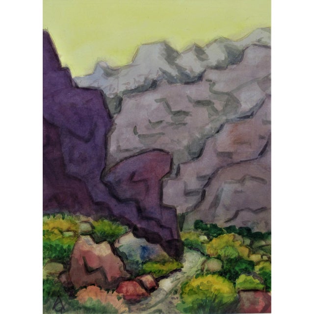 This artwork titled "Landscape with Trail" c.1990 is a watercolor on paper by noted California artist Arnold A. Grossman,...