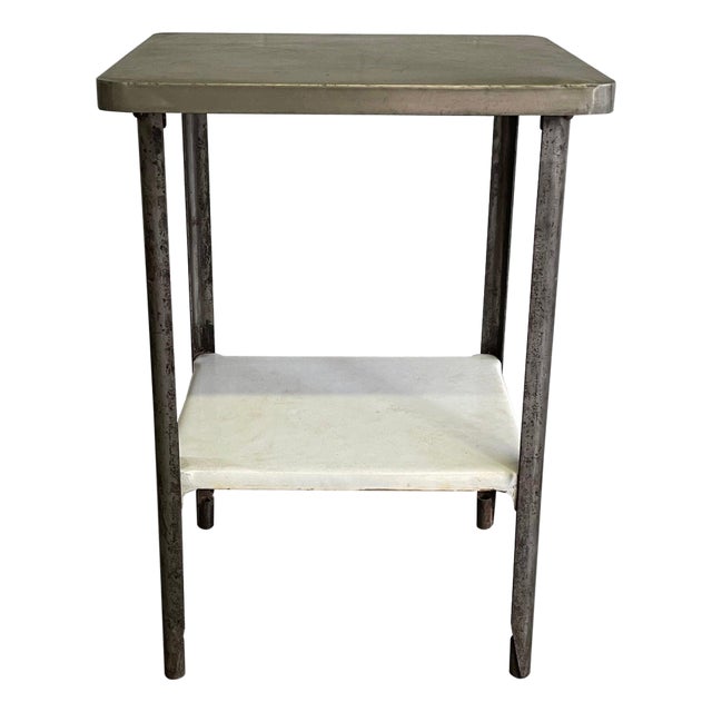 Late 19th Century Industrial Brushed Steel Apothecary Prep Table For Sale
