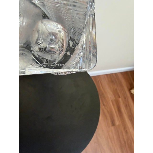 Signed Hoya Japanese Crystal Twist Vase For Sale - Image 13 of 15
