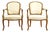 Antique Rococo Oak Armchairs with Light Beige Upholstery, Sweden, 1850s, Set of 2 For Sale