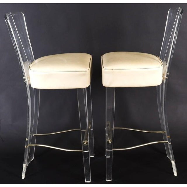 1970s 1970s Pair MCM Lucite Bar Chairs / Stools by Hill Manufacturing Co. For Sale - Image 5 of 10
