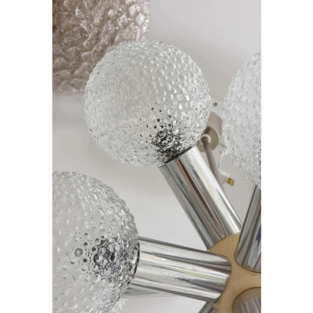 Polished Chrome and Bubble Glass Chandelier Modified Space-Age Style For Sale - Image 9 of 11