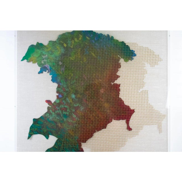 Beige 1987 Perry Ingli Abstract Mixed-Media Paintings "Early Spring" & "Summer to Autumn" – a Pair For Sale - Image 8 of 13