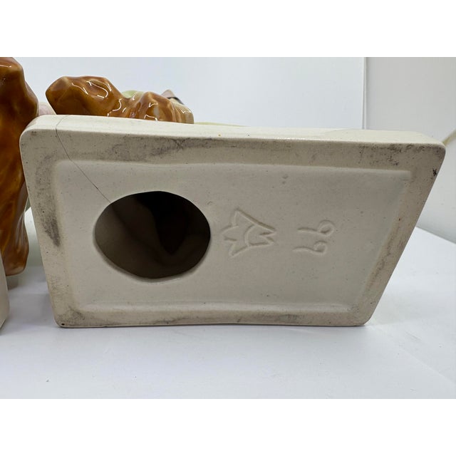 Vintage Mid Century Asian Man and Woman Bookends/ Decorative Figurines- A Set For Sale - Image 12 of 12