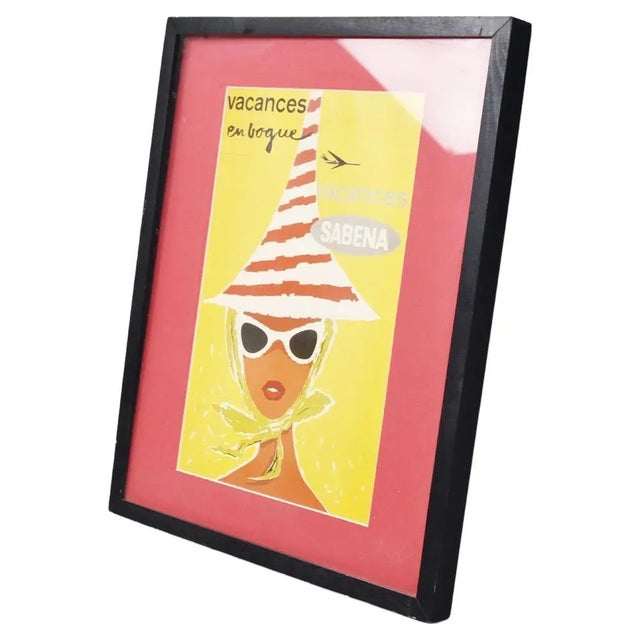 Vintage Aviaton Poster by Sabena, 1960s For Sale - Image 10 of 10