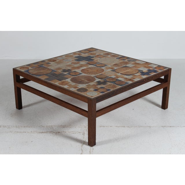 Square Tile Top Coffee Table in Wengé from Tue Poulsen and Erik Wørts, Denmark, 1960s For Sale - Image 4 of 11