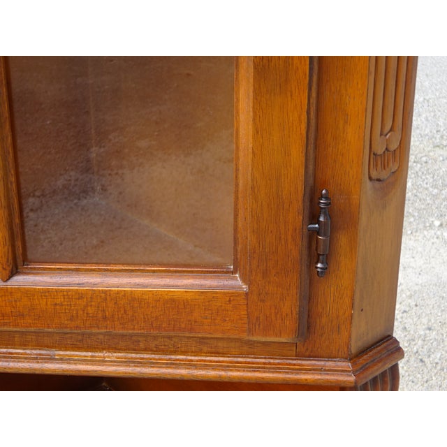 Vintage Glass Corner Display Cabinet, 1980s For Sale - Image 11 of 18