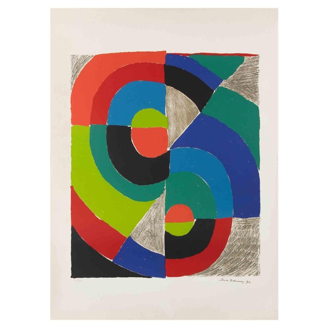 Sonia Delaunay, Composition Orphique, Lithograph, 1970 For Sale