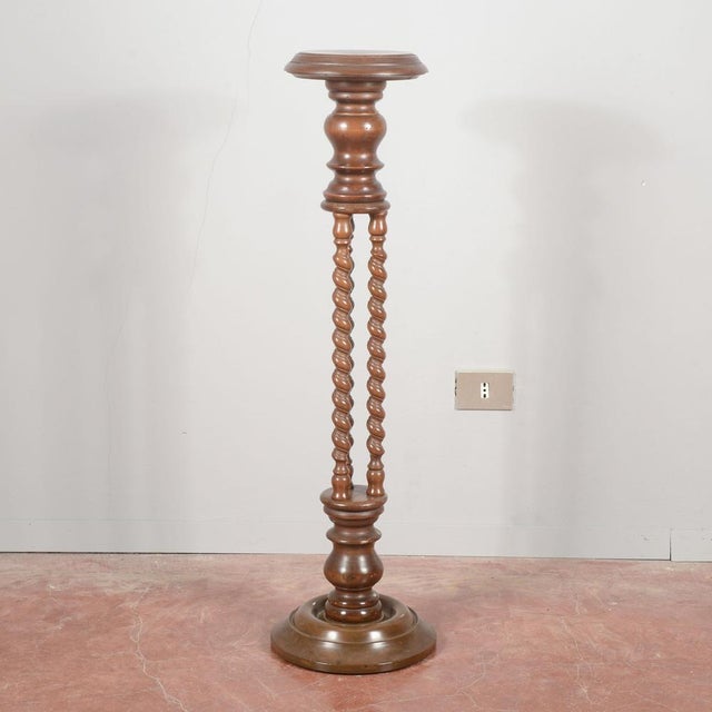 Wooden Trestle Column with Turnings, 1980s For Sale - Image 11 of 15