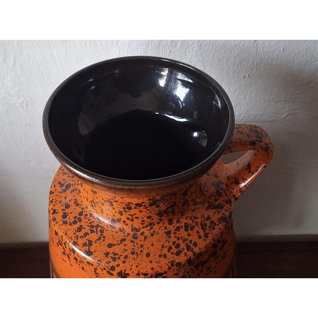 Black Large Vintage Brutalist Ceramic Floor Vase, 1970s For Sale - Image 8 of 10