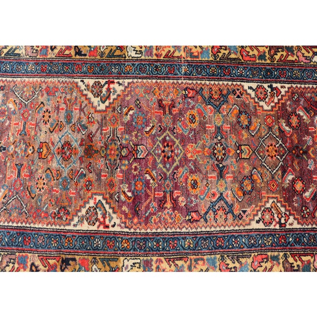 Textile Antique Persian Fine Persian Malayer All-Over Design 3'9 X 8'0 For Sale - Image 7 of 13
