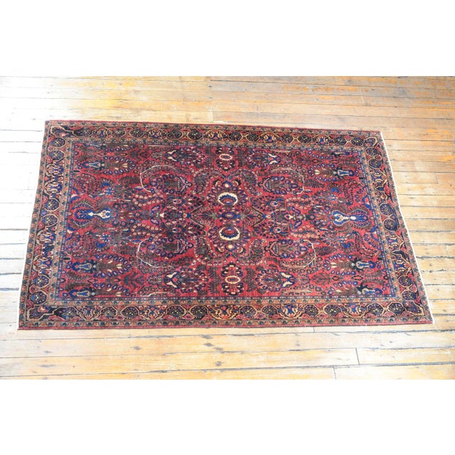 Red Early 20th Century Kashan Rug For Sale - Image 8 of 9