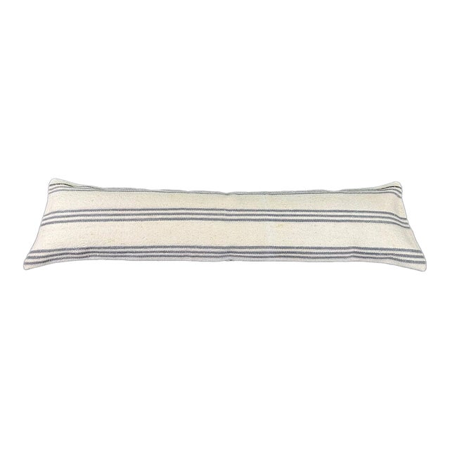 Turkish Hemp Pillow Cushion Natural Beige Gray Cushion Cover 12x46 For Sale