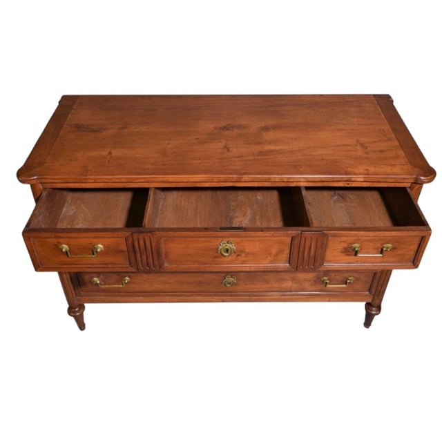 French French Louis XVI Style Mahogany Three-Drawer Commode, C. 1930s For Sale - Image 3 of 5