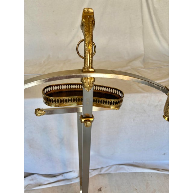 Mid 20th Century Italian Maison Jansen Style Mixed Metal Ram's Head Gentleman's Valet Stand For Sale - Image 12 of 14