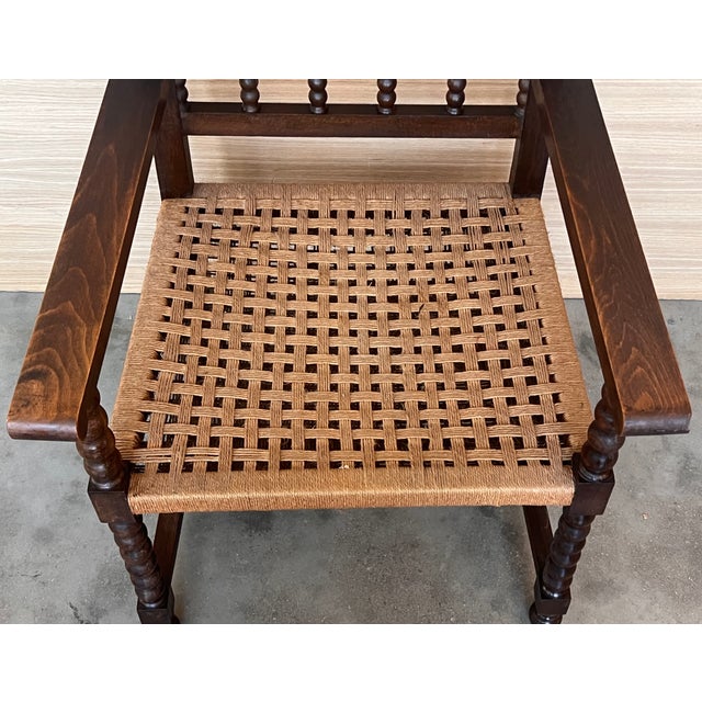 19th Century Spanish Colonial Altar Carved Armchairs With Cane Seat, Set of 4 For Sale - Image 11 of 12