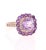 Contemporary 3.56 Carat Cushion Cut Amethyst Diamond Rose Gold Cocktail Ring, Size 7 For Sale - Image 3 of 7
