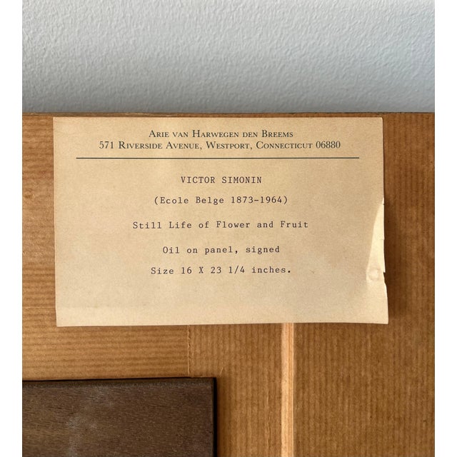 Victor Simonin, Belgian Post Impressionist Oil Painting of Flowers Victor Simonin Fauvist Master For Sale - Image 13 of 13