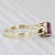 Modern 1.35ctw Pear Ruby Diamond Ring 14k Yellow Gold Size 6.5 For Sale - Image 3 of 8