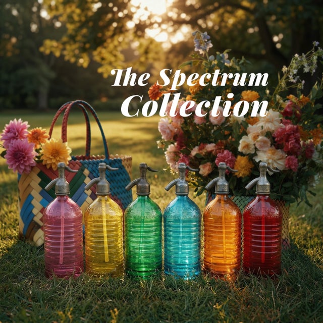 This is The Spectrum Collection: a curated set of six original Argentine soda siphons from the 1930s–70s, each in a...