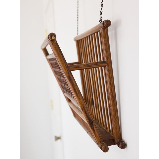 Aesthetic Movement Oak Hanging Magazine Rack With Bobbin Lattice, c.1880 For Sale In Atlanta - Image 6 of 18