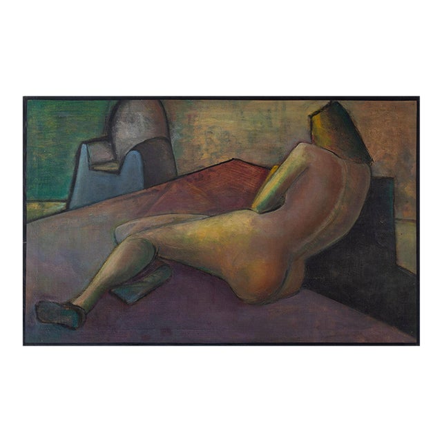 Leonard Feldman Reclining Female Nude Oil For Sale